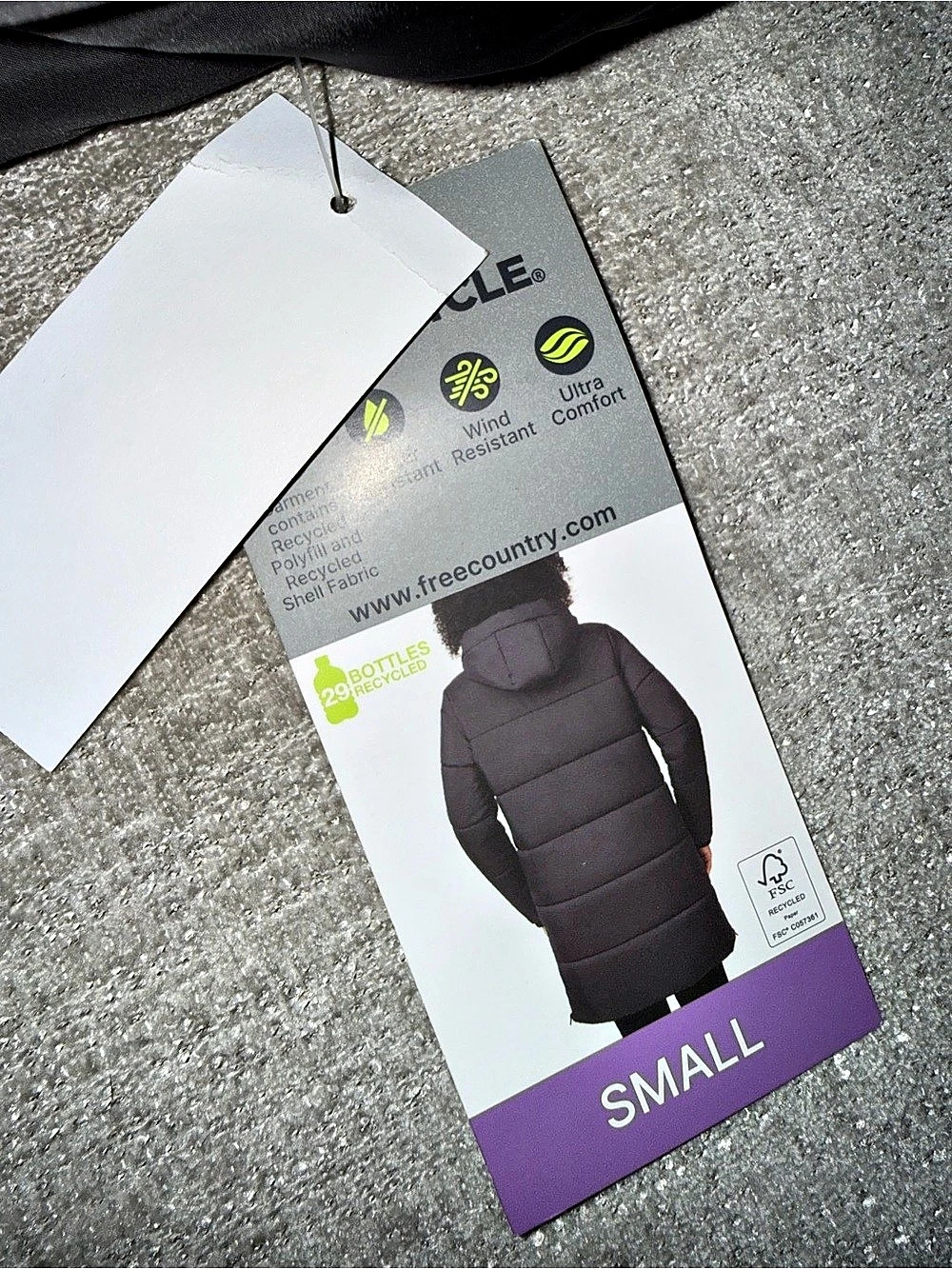 Free Country Women’s Cloud Lite Long Puffer Winter Coat Black Small NWT - Picture 4 of 4